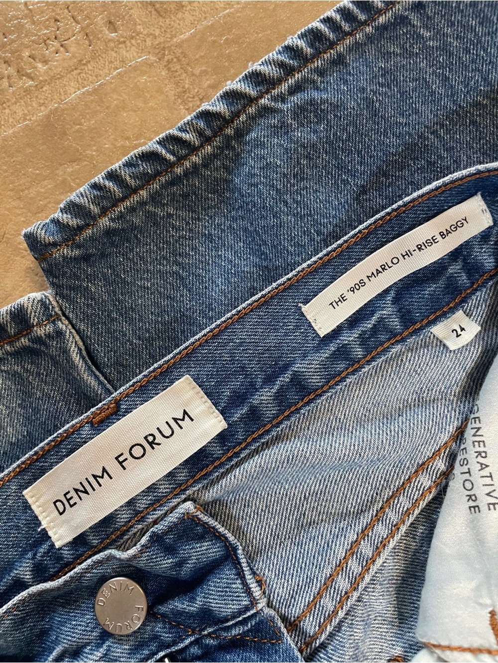 Denim Forum “The 90s Marlo Hi-Rise Baggy Jean” | 5 Yrs Kiss N Tell Bleu - Picture 2 of 4